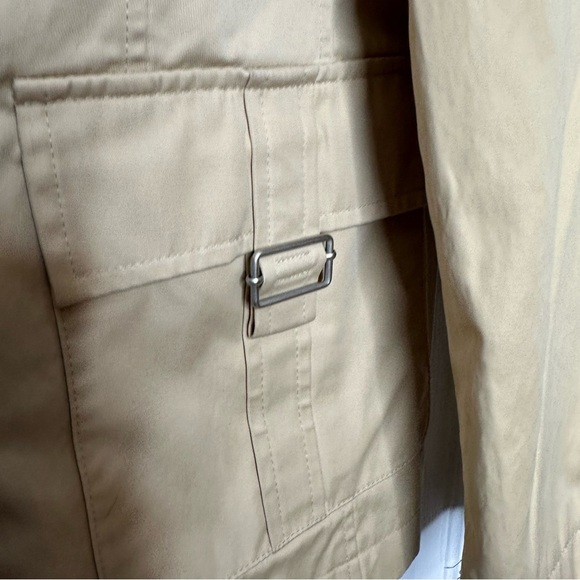 Giacca Trench Coat Double Breasted Classic Style Tan Size Medium - Picture 4 of 16